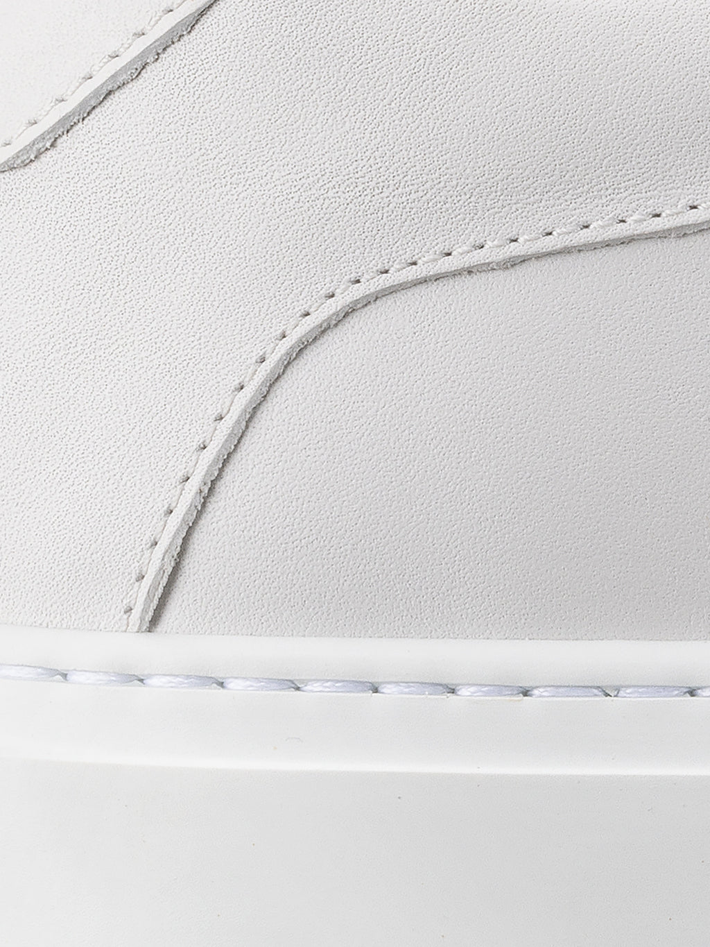 Capri Leather Sneaker in Triple White Rose Anvil