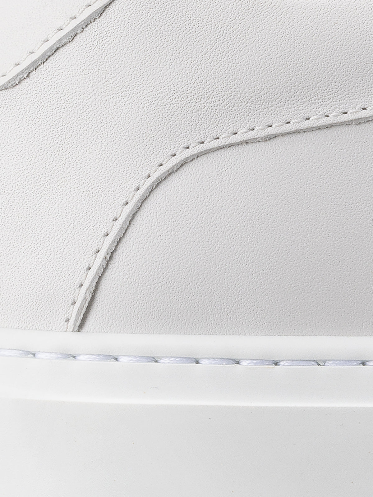 Capri Leather Sneaker in Triple White Rose Anvil
