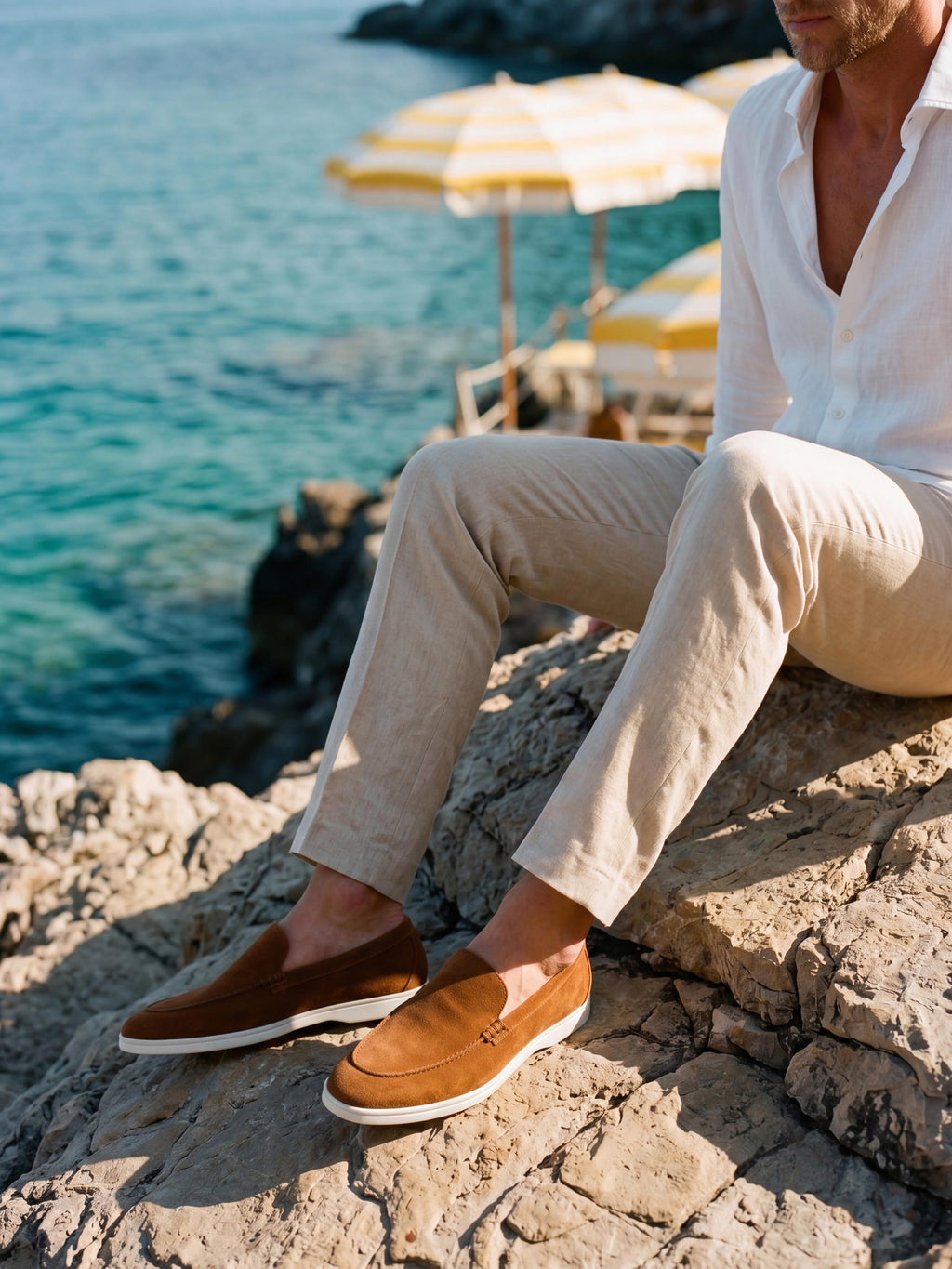 Catania Suede Loafer in Cognac