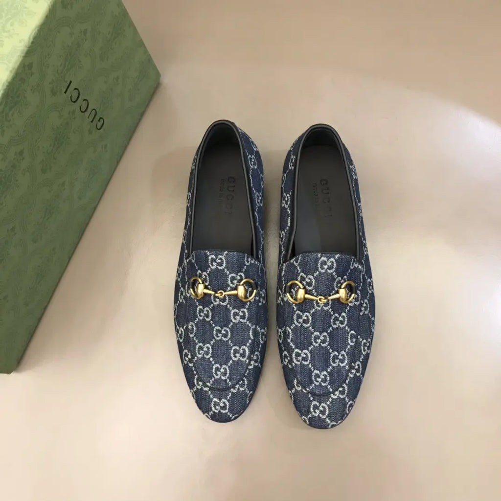 Gucci Horsebit Blue GG Supreme Loafers