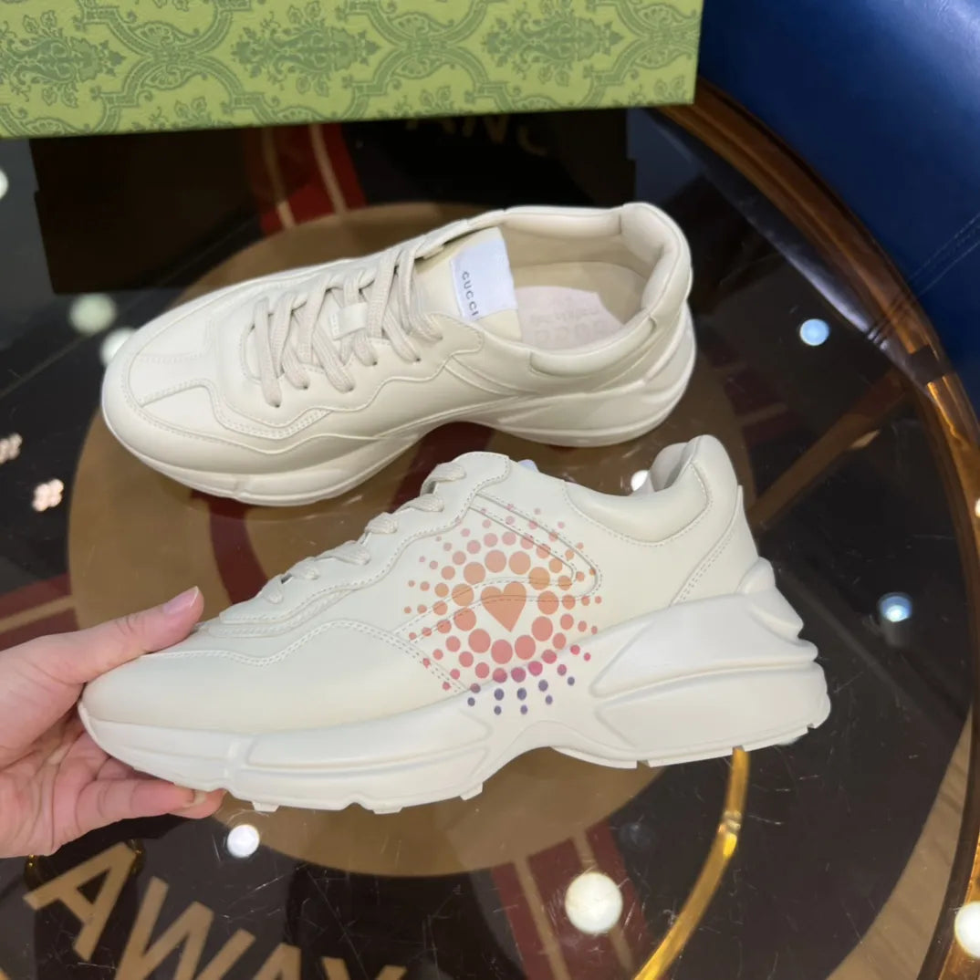 Valentino Heart Multicolor Off White Sneakers
