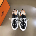 Hermes Paris Black White Orange Sneakers