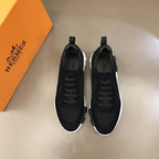 Hermes H Black White Mesh Sneakers