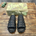 Valentino Garavani Black Quilted Leather Slides