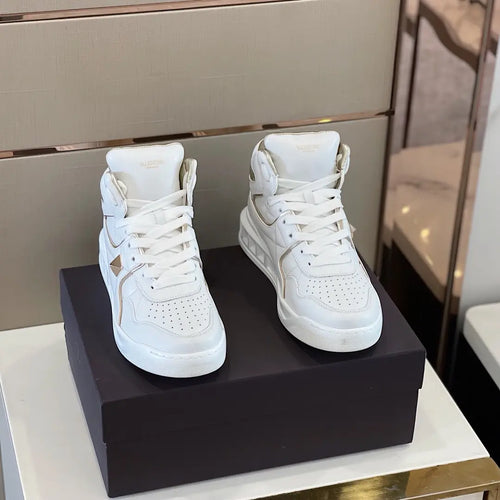 Bold High Top White Gold Sneakers