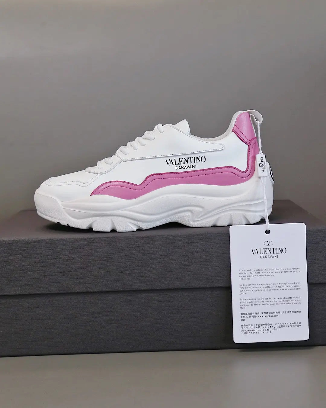 Valentino Garavani White Pink Sneakers