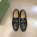 Gucci Horsebit Black Gold Loafers
