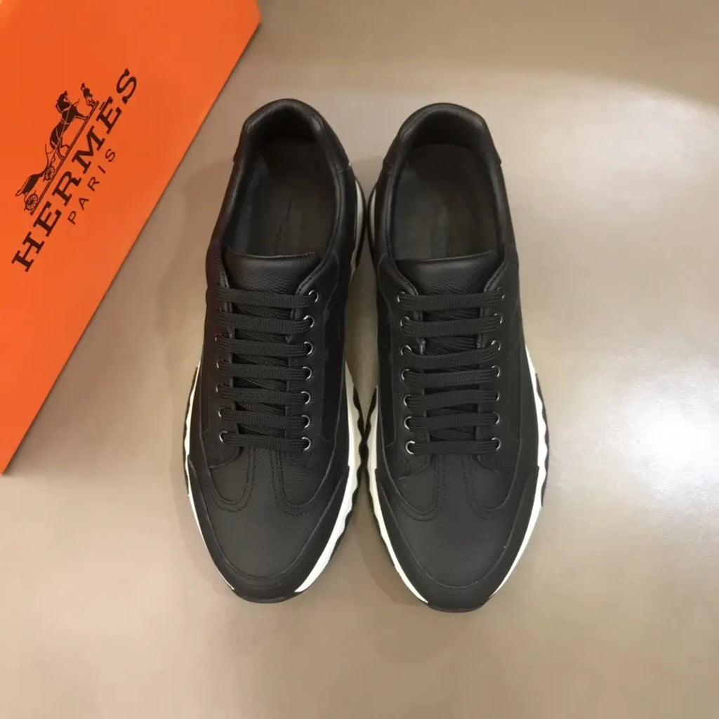 Hermes Paris Bouncing Black White Sneakers