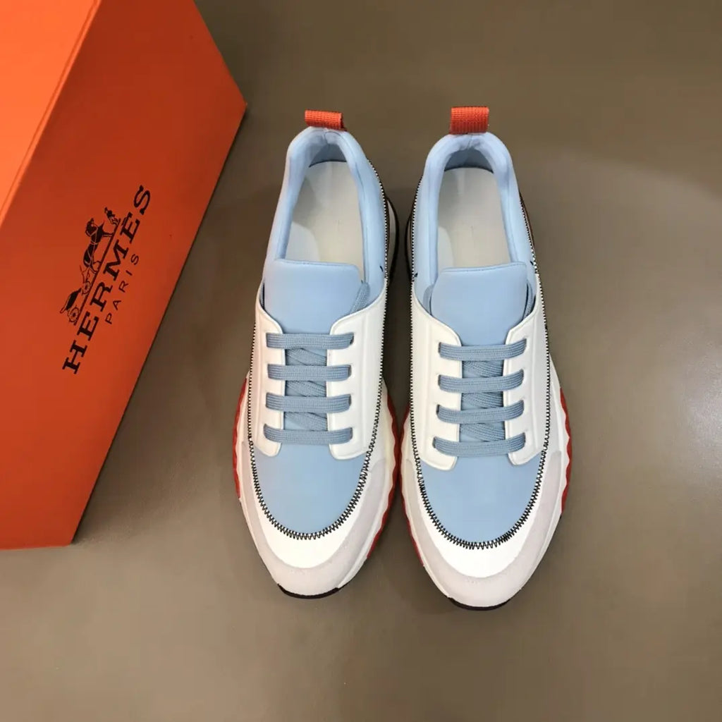 Hermes Light Blue White Red Black Sneakers