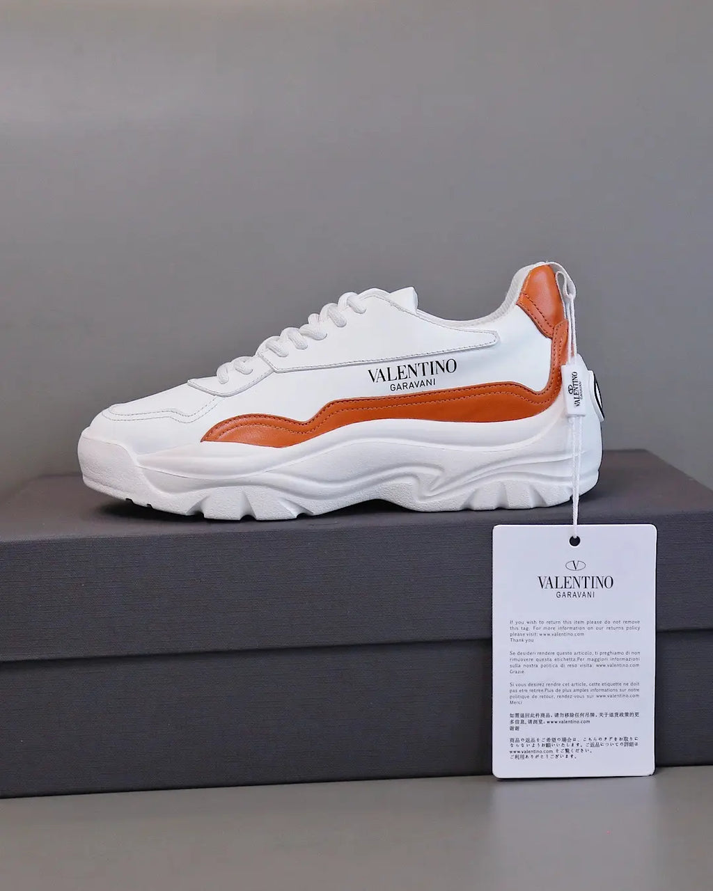 Valentino Garavani White Orange Sneakers