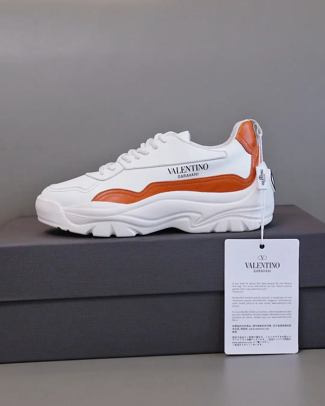 Valentino Garavani White Orange Sneakers