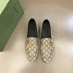 Gucci GG Supreme Horsebit Beige Loafers