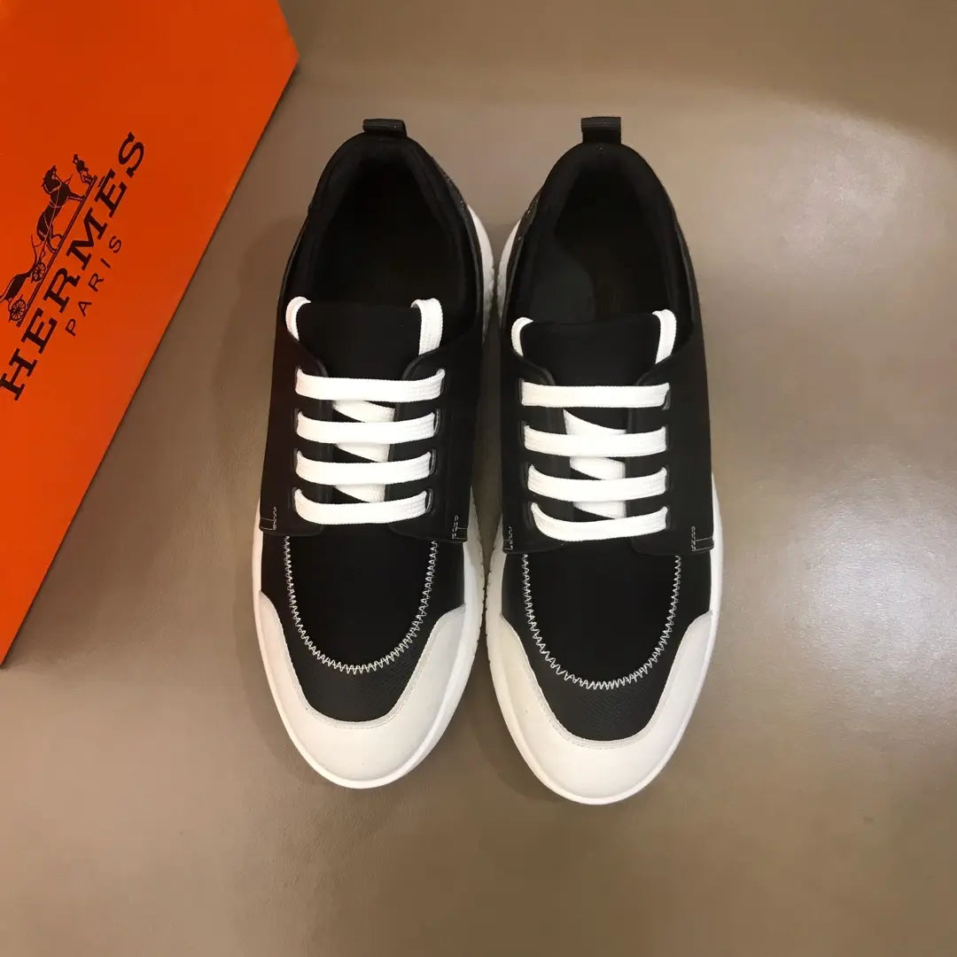 Hermes Paris Black White Sneakers