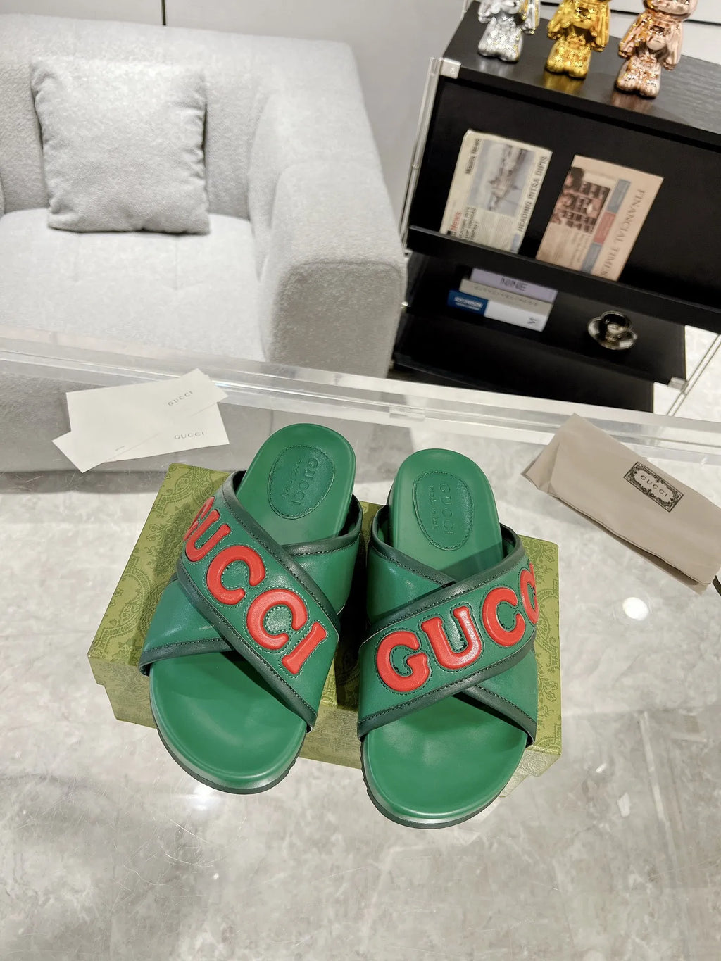 Gucci Logo Green Red Slides