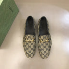 Gucci Horsebit Beige Brown GG Loafers