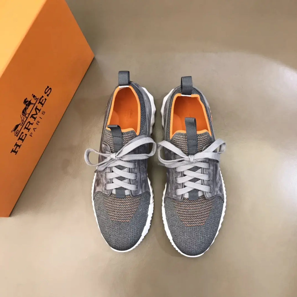 Hermes Grey Orange White Sneakers