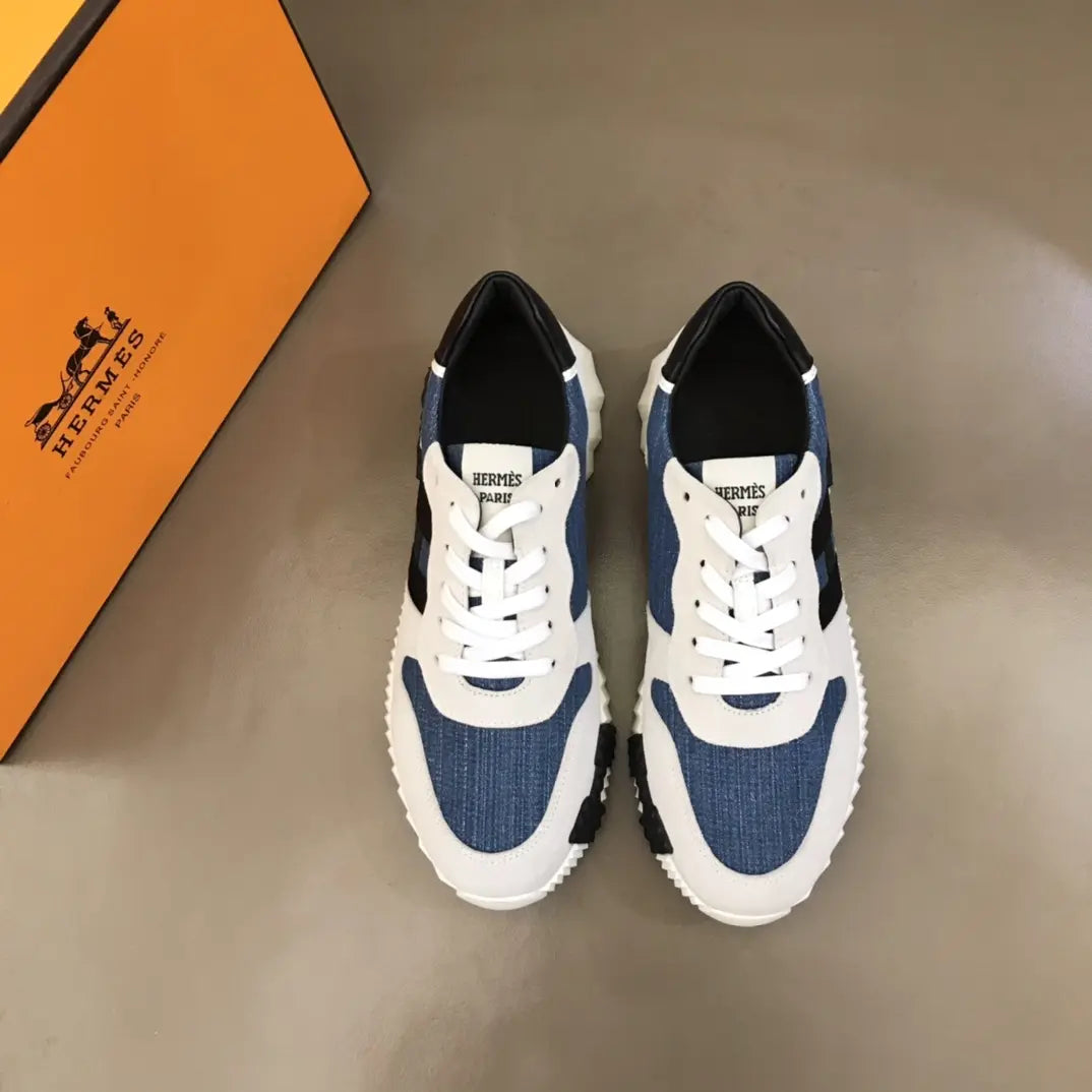 Hermes White Blue Black Sneakers