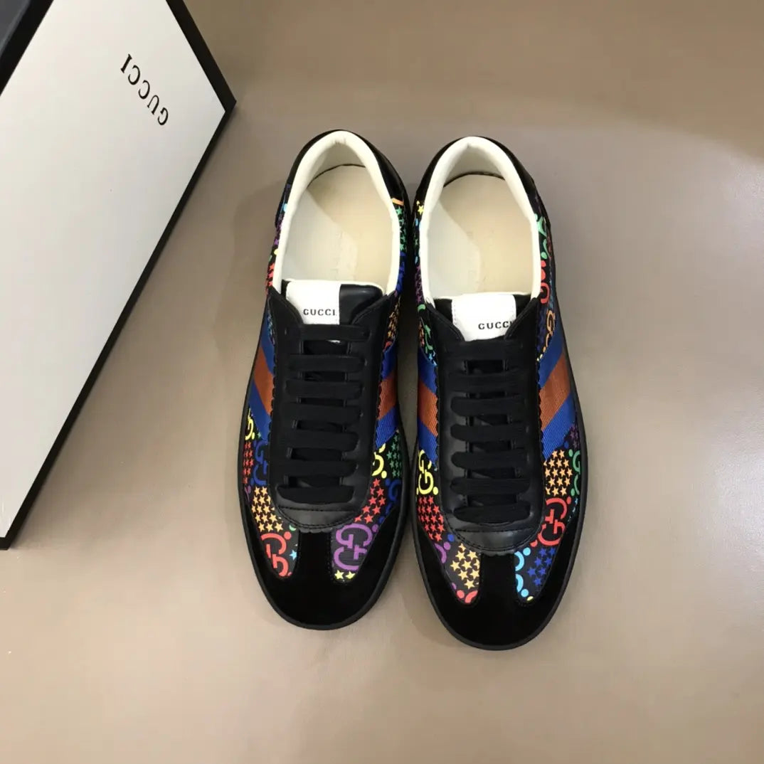 Gucci Ace Black Multicolor Orange Sneakers