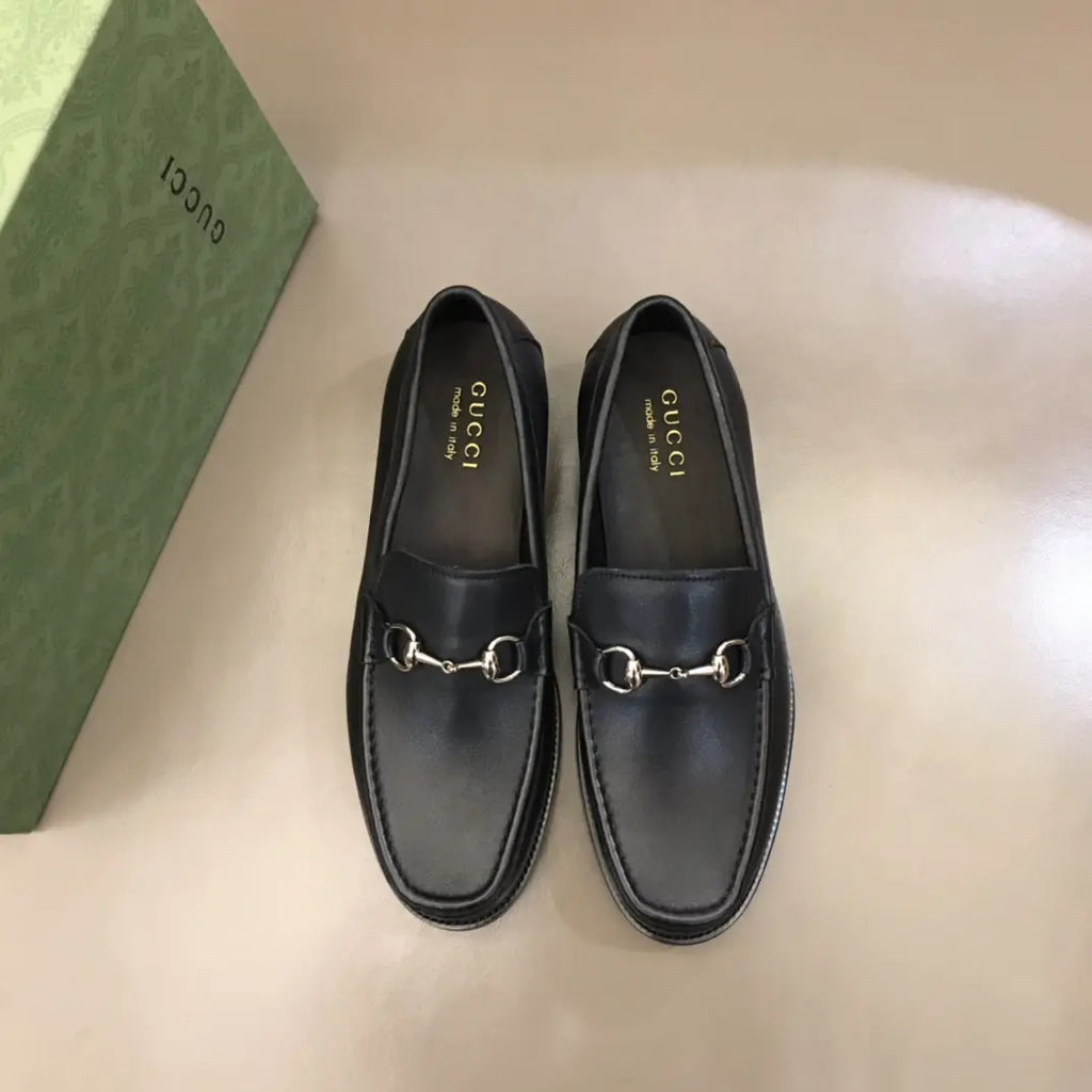 Gucci Horsebit Moccasin Black Leather Loafers