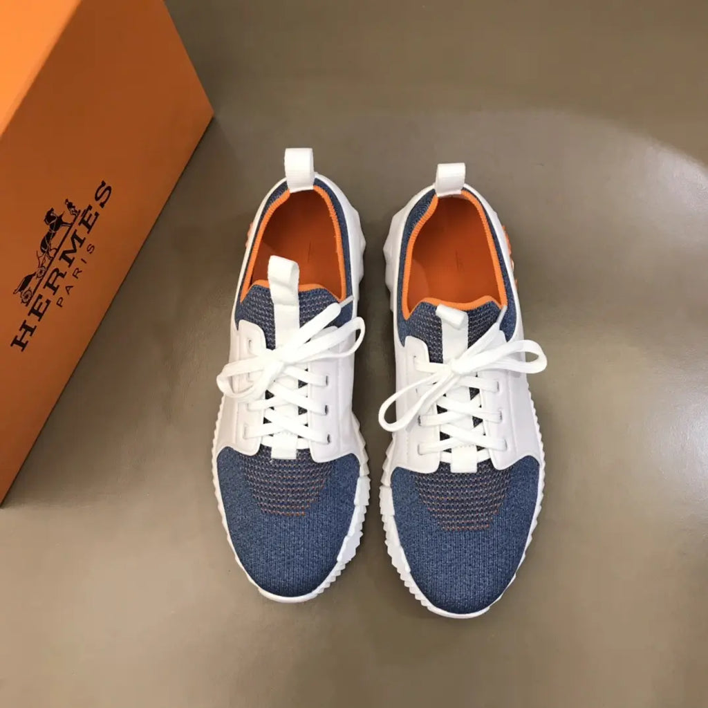 Hermes Paris White Blue Orange Sneakers