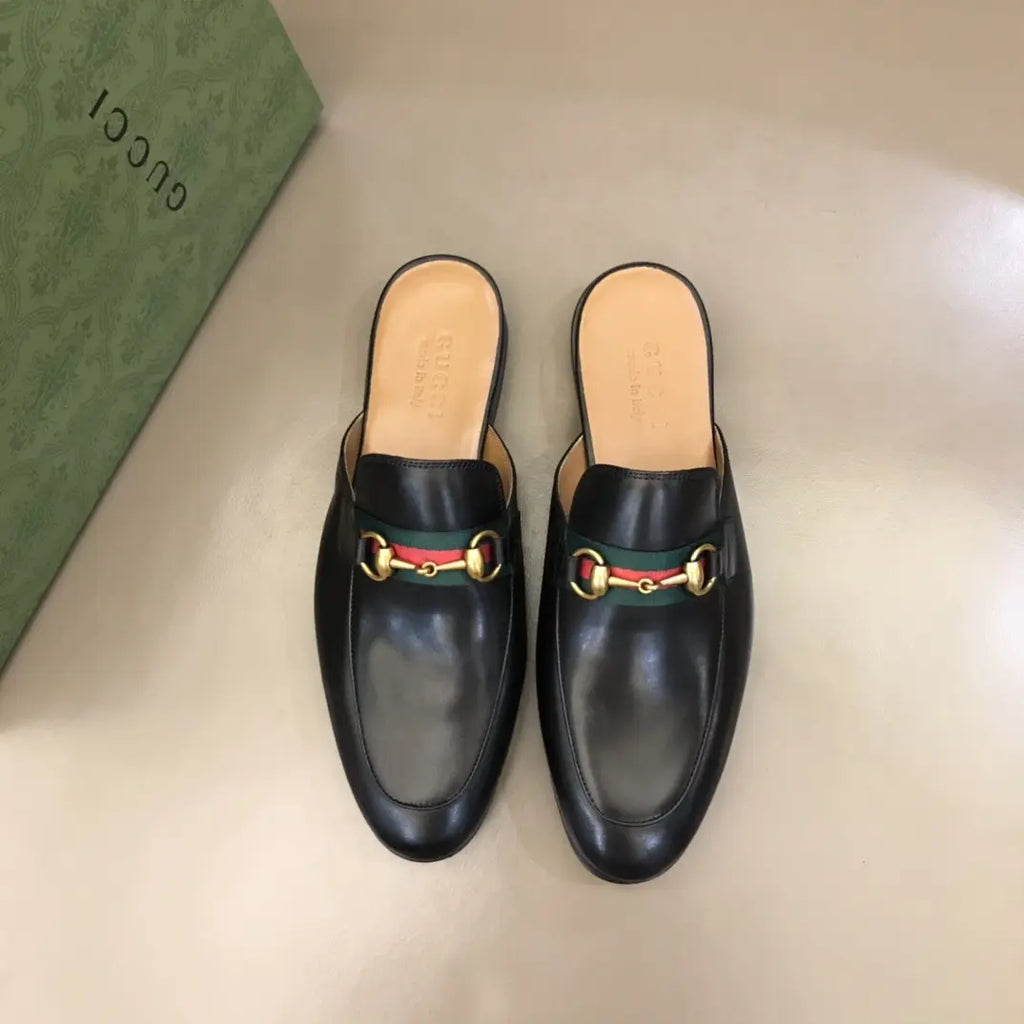 Gucci Horsebit Web Black Mules