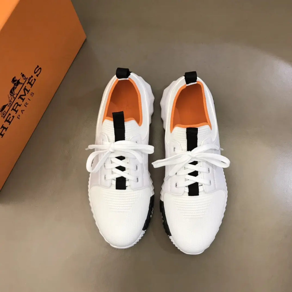 Hermes Bouncing White Black Orange Sneakers