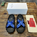 Valentino Garavani VLTN Blue Black Sandals