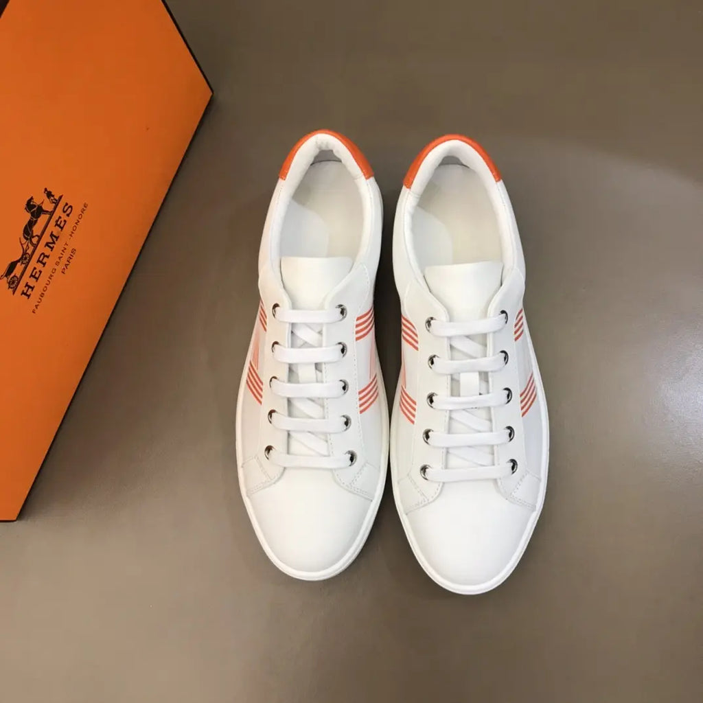 Hermès H White Orange Sneakers