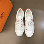Hermès H White Orange Sneakers