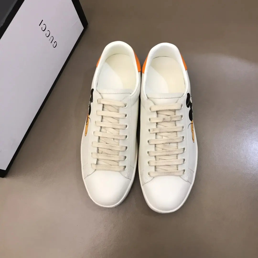 Gucci Mickey Mouse White Orange Sneakers