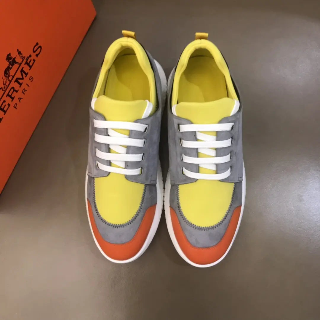 Hermes Grey Yellow Orange Black Sneakers