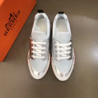 Hermes White Silver Black Red Sneakers