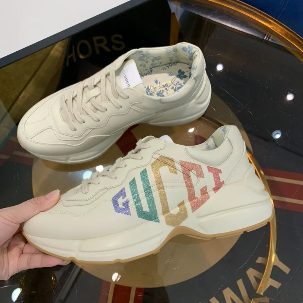 Gucci White Multicolor Logo Sneakers
