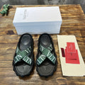 Valentino Garavani VLTN Black Green Sandals