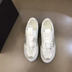 Prada White Leather Low Top Sneakers