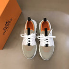 Hermes H White Beige Orange Sneakers