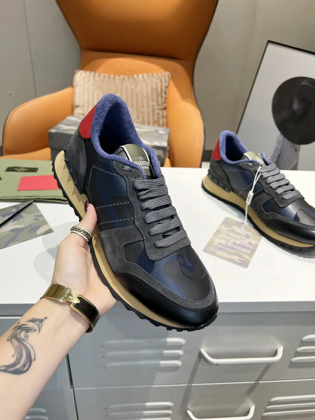 Hogan Navy Blue Red Black Sneakers