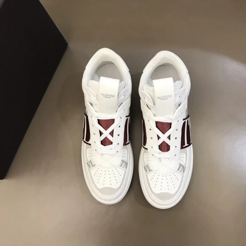 Valentino Garavani White Maroon Red Sneakers
