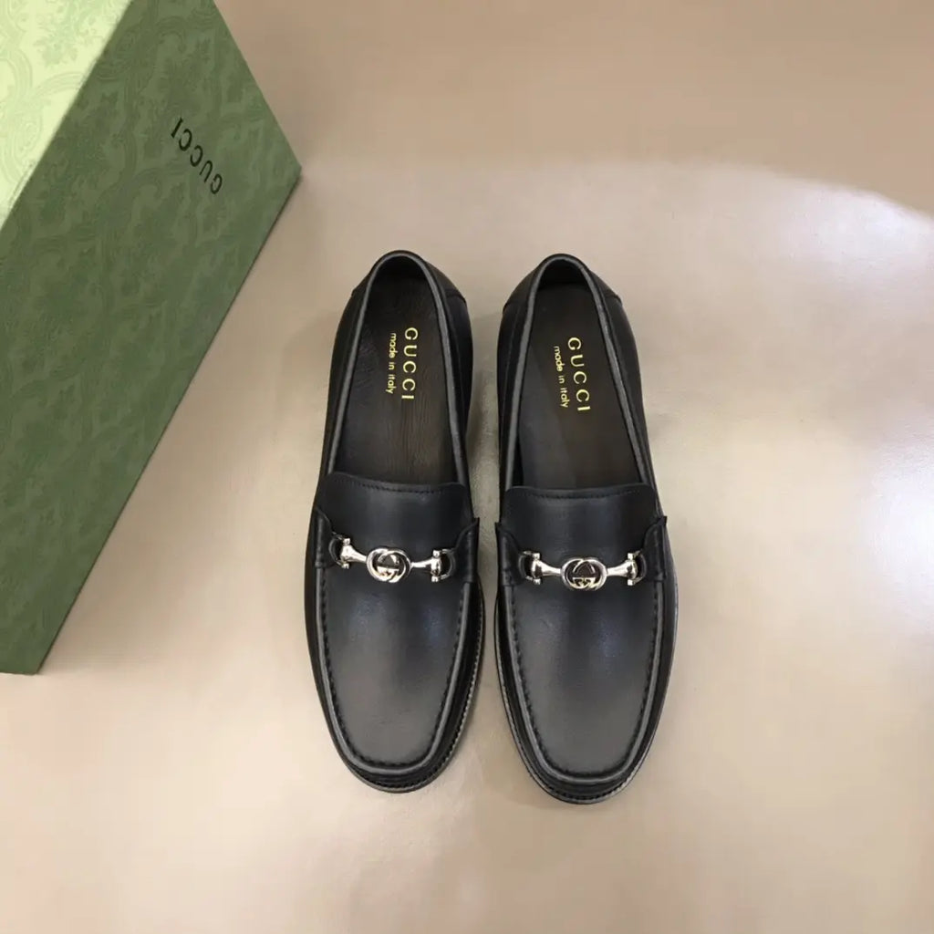 Gucci Horsebit Black Leather Loafers