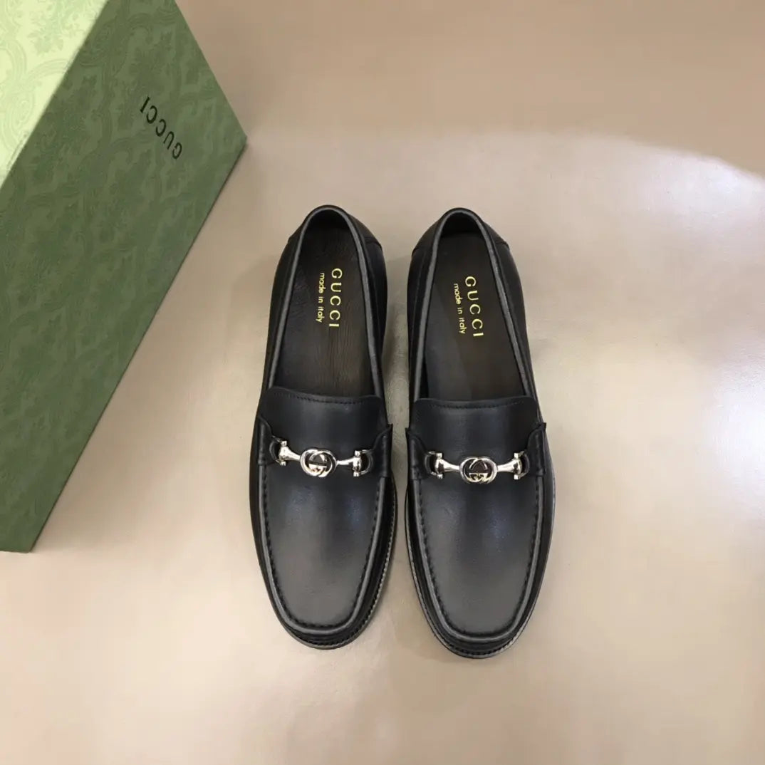 Gucci Horsebit Black Leather Loafers