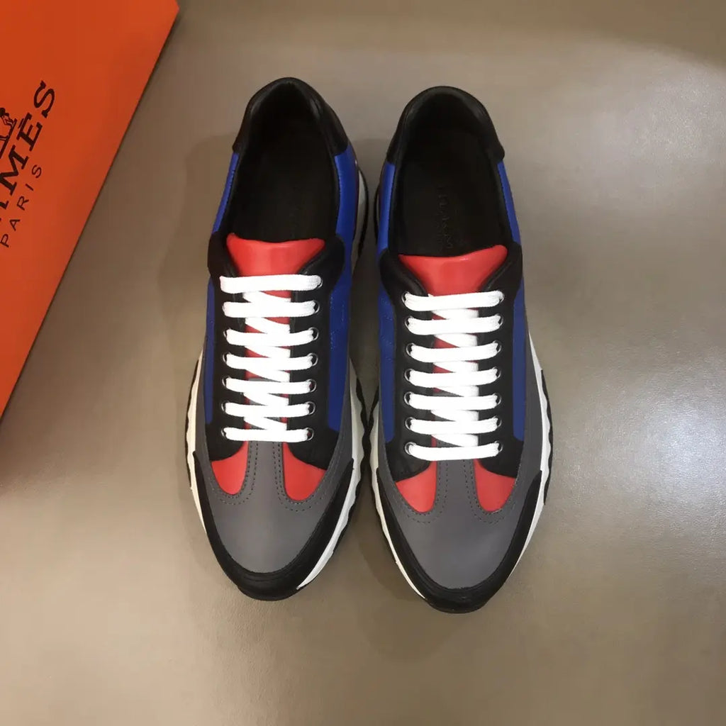 Hermes Blue Black Red Grey Sneakers