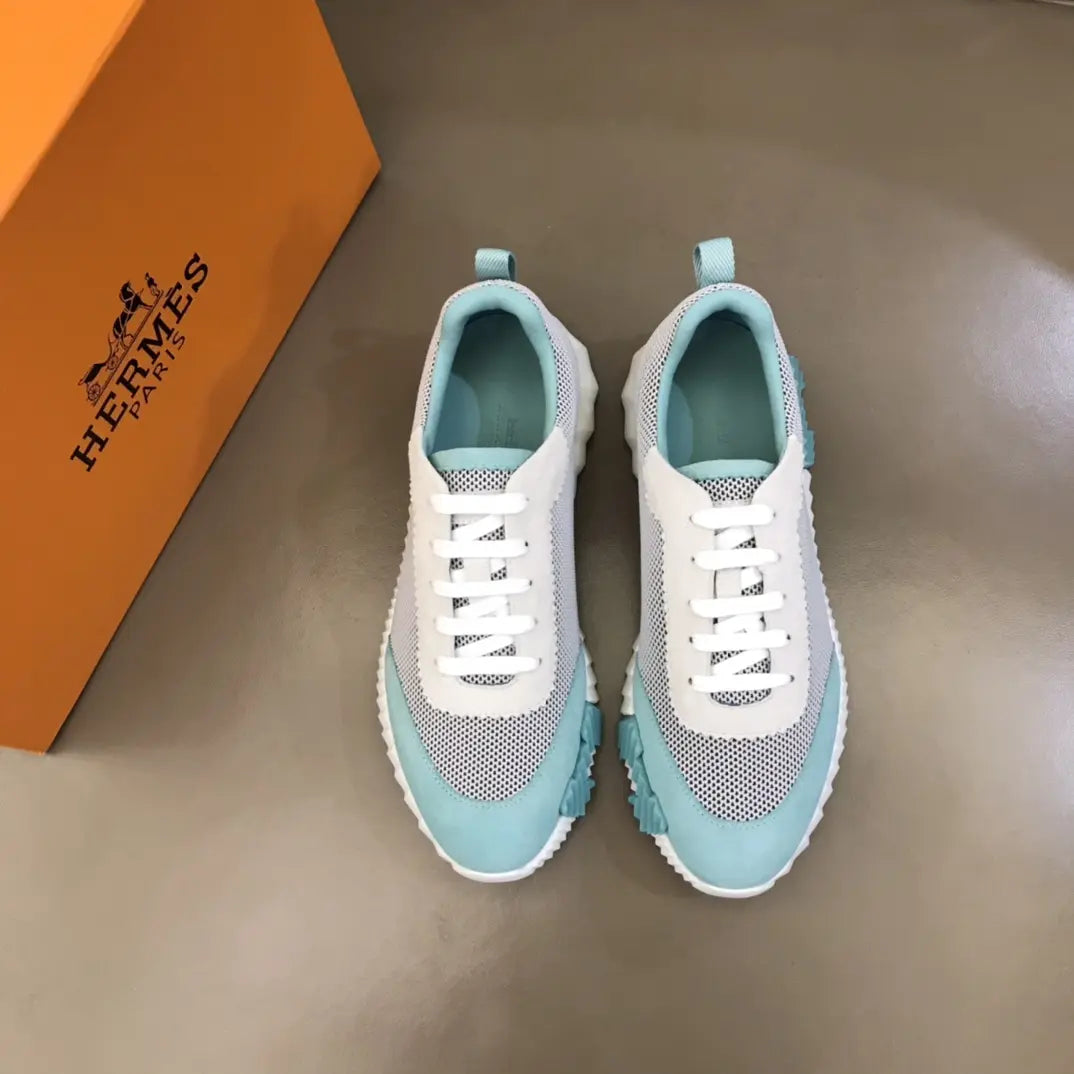 Hermes Bouncing White Light Blue Sneakers