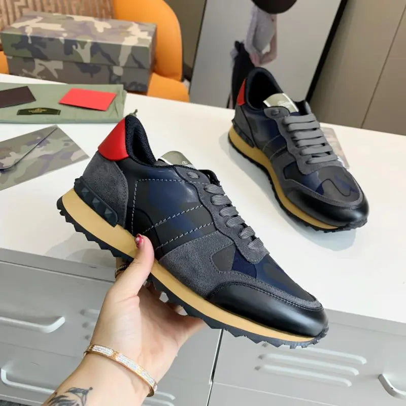 Valentino Rockrunner Navy Black Grey Sneakers