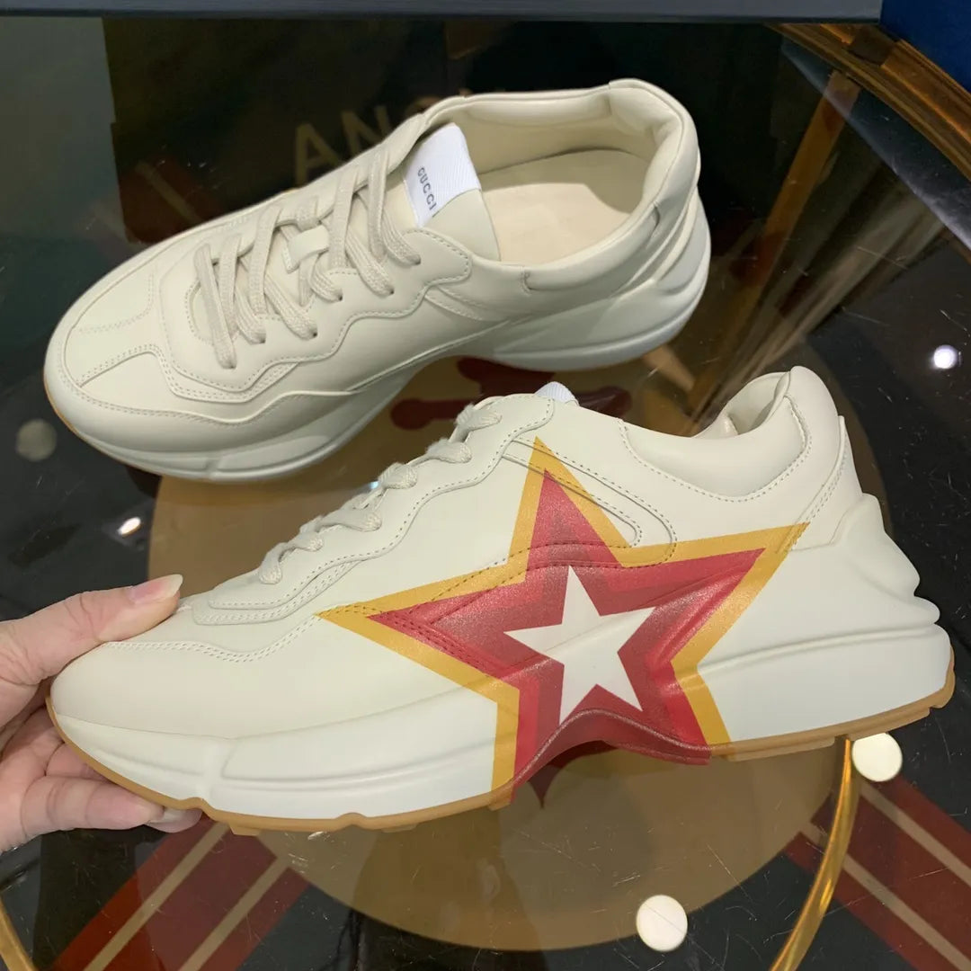 Star White Chunky Platform Sneakers