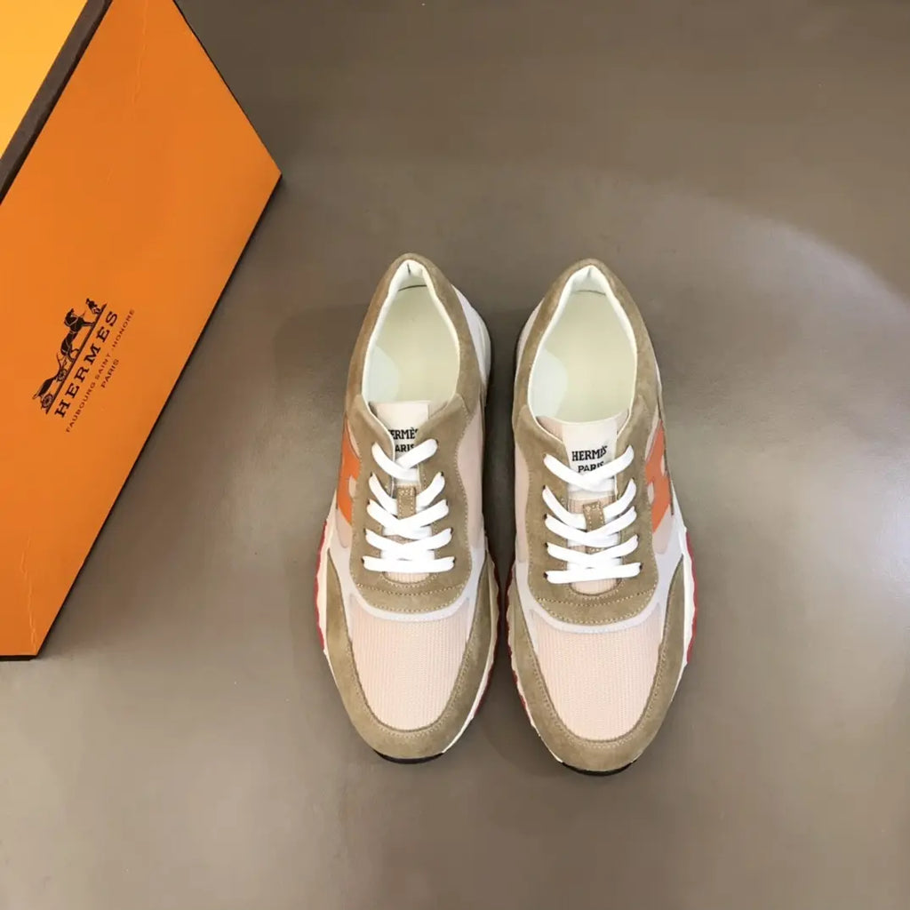 Hermès Beige Light Pink Orange Sneakers