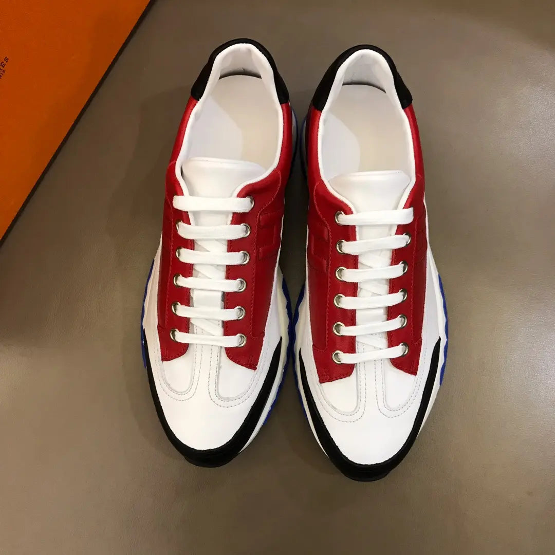 Hermes Red White Black Blue Sneakers