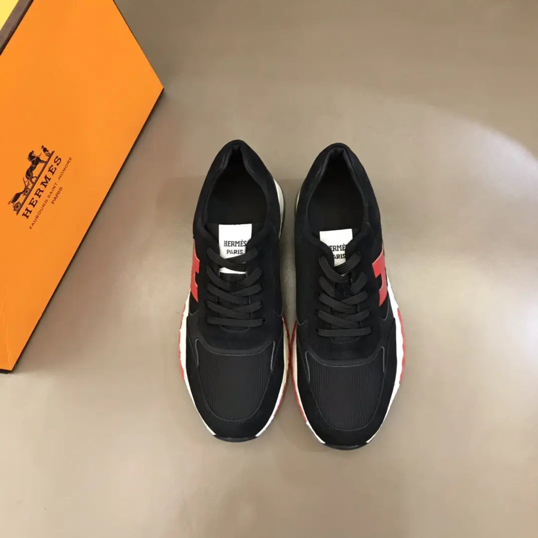 Hermès Paris Black Red White Sneakers