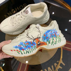 Deer Floral Blue Red White Sneakers