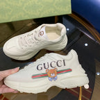 Gucci Logo Teddy Bear White Sneakers