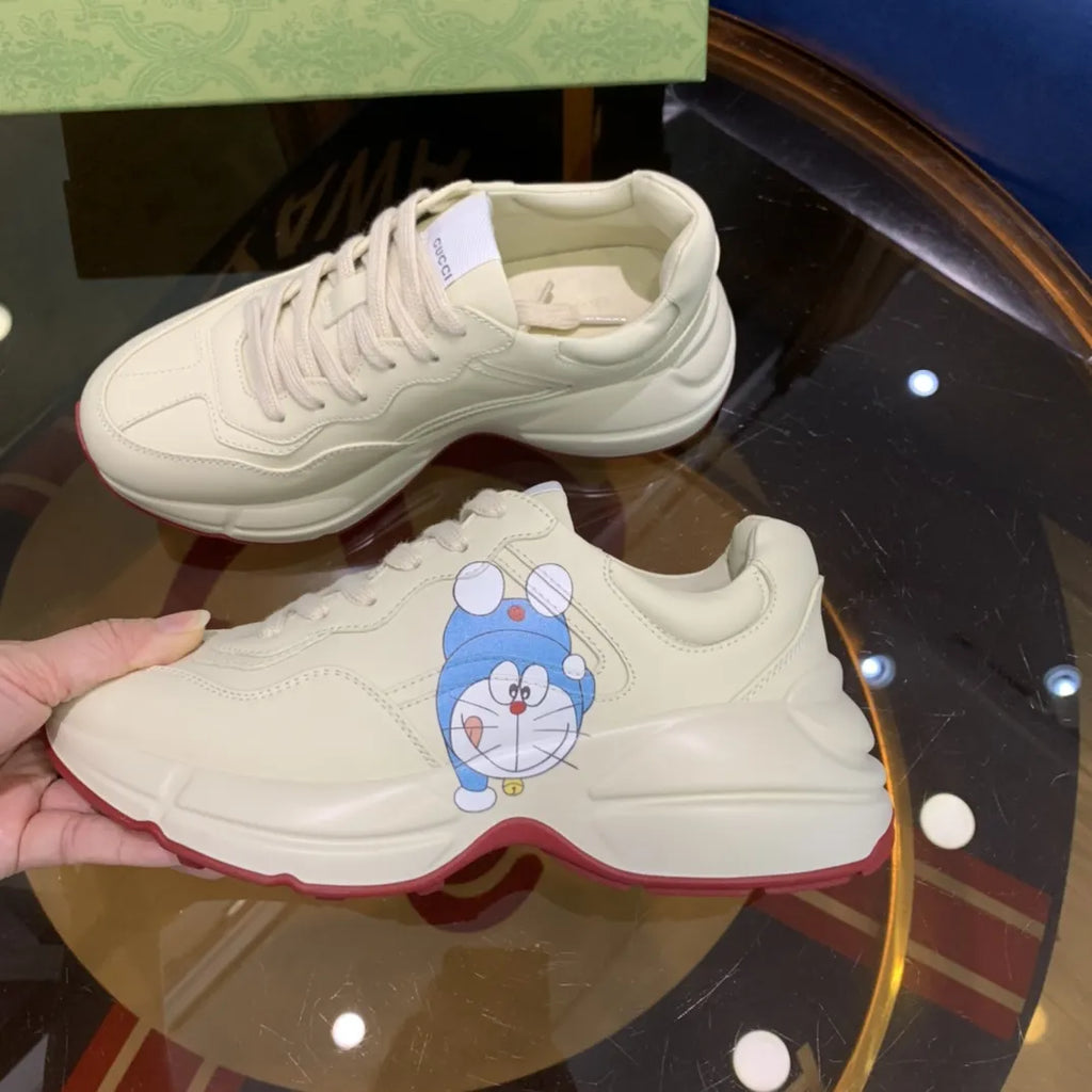 Doraemon Cream Off White Red Sneakers